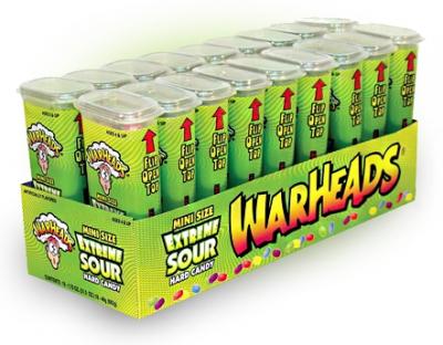 Карамель леденцовая суперкислая WarHeads Extreme Sour Minis 49 грамм